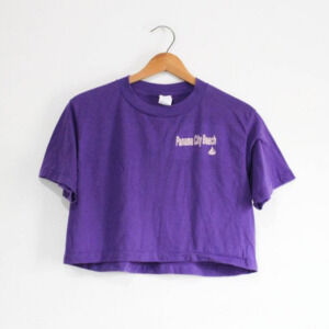 Vintage Panama City Beach Florida Crop Top T Shirt Large